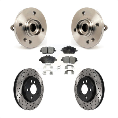 Hub Bearing Drill Slot Brake Rotor Pads Front Kit For 2014-2015 Mini Cooper 1.6L