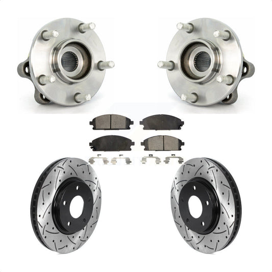 Hub Bearing Coat Drill Slot Brake Rotor Pad Front Kit For 2004-2009 Nissan Quest