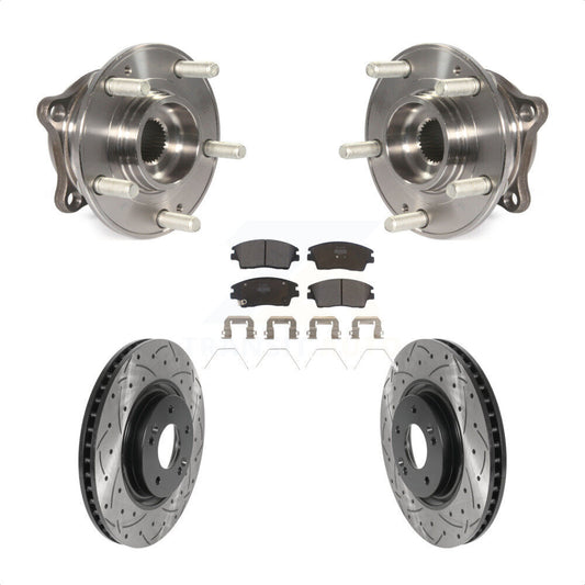 Hub Bearing Assembly Coat Drill Slot Brake Rotor Pads Front Kit For Kia Sportage