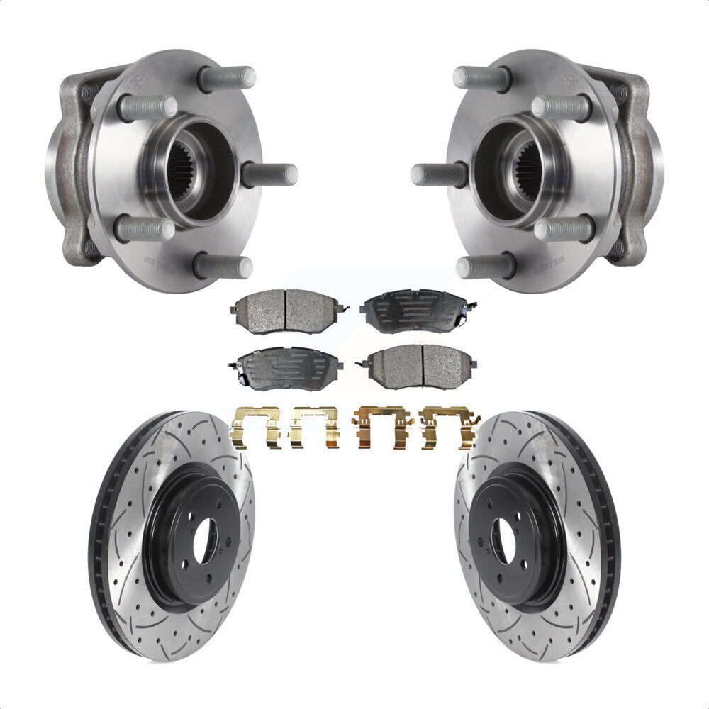 Hub Bearing Coated Drill Slot Brake Rotor Pad Front Kit For Subaru Forester 2.0L
