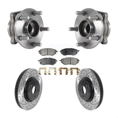 Hub Bearing Coated Drill Slot Brake Rotor Pad Front Kit For Subaru Forester 2.0L
