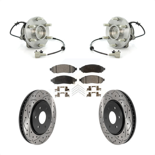 Hub Bearing Drill Slot Brake Rotor Pads Front Kit For Nissan Frontier Pathfinder