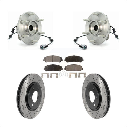 Hub Bearing Drill Slot Brake Rotor Pad Front Kit For 07 INFINITI QX56 From 04