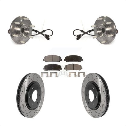 Hub Bearing Coated Drill Slot Brake Rotor Pads Front Kit For Nissan TITAN Armada