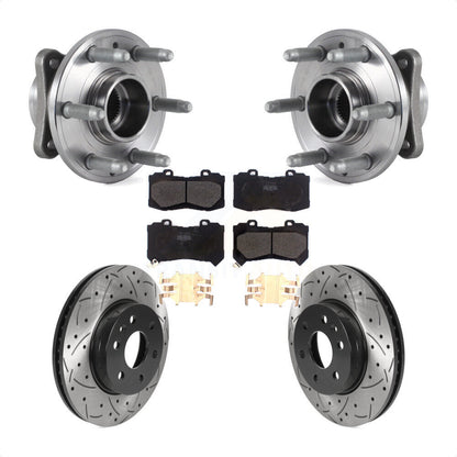 Hub Bearing Drill Slot Brake Rotor Pads Front Kit For Chevrolet Colorado GMC 4WD