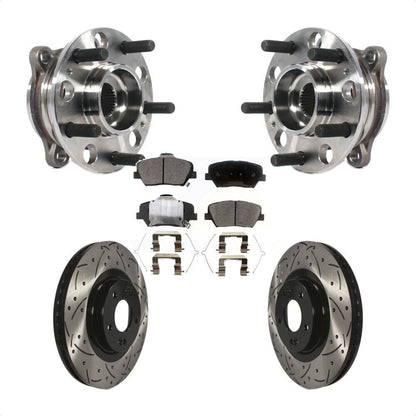 Hub Bearing Drilled Slot Brake Rotor Pad Front Kit For Kia Sorento Hyundai Santa