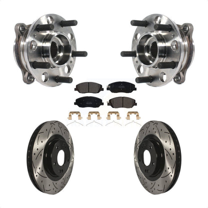 Hub Bearing Coated Drill Slot Brake Rotor Pads Front Kit For Hyundai Santa Fe XL