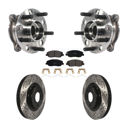 Hub Bearing Coated Drill Slot Brake Rotor Pads Front Kit For Hyundai Santa Fe XL