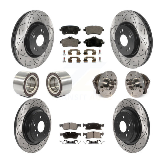 Hub Bearing Coated Brake Rotor Pads Shoe Front Rear Kit (10Pc) For Mercedes-Benz