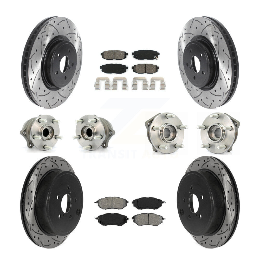 Hub Bearing Coat Brake Rotor Pad Front Rear Kit (10Pc) For Subaru Outback Legacy