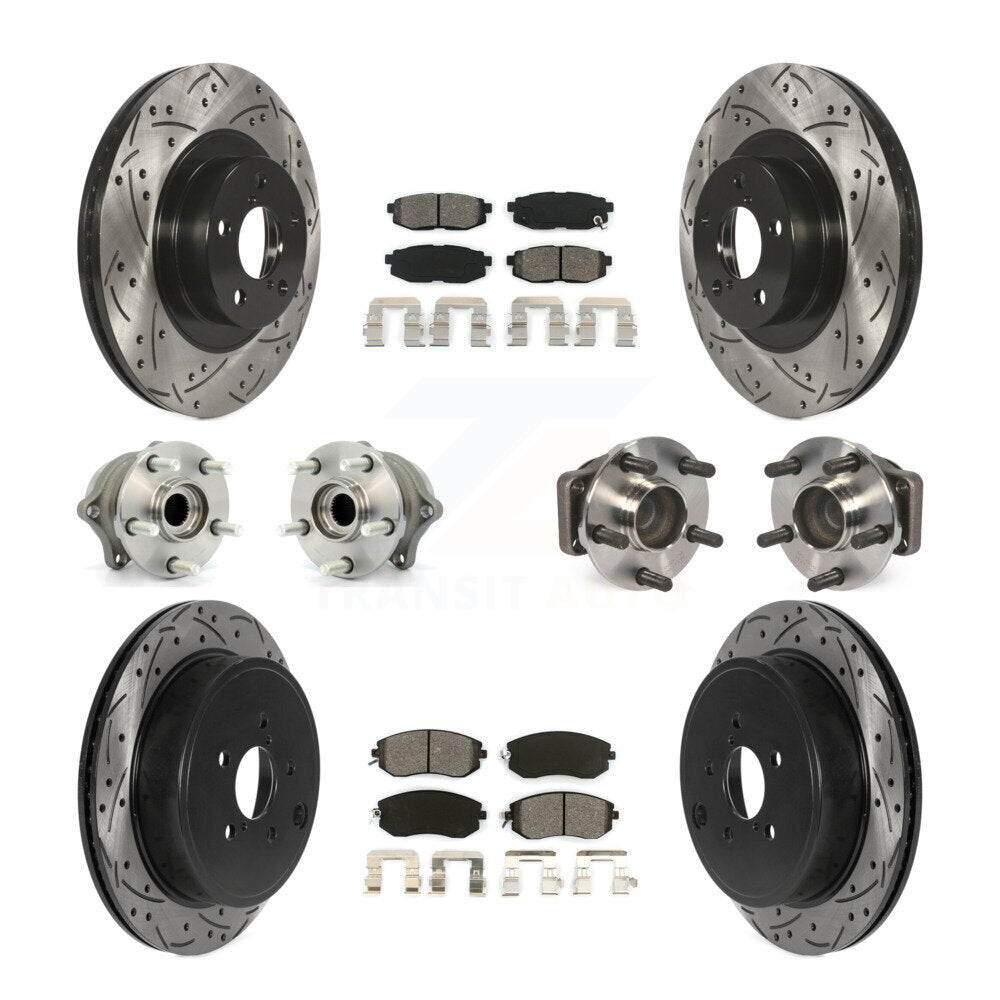 Hub Bearing Coat Brake Rotor Pads Front Rear Kit (10Pc) For Toyota 86 Subaru BRZ