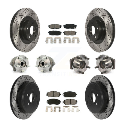 Hub Bearing Coat Brake Rotor Pads Front Rear Kit (10Pc) For Toyota 86 Subaru BRZ