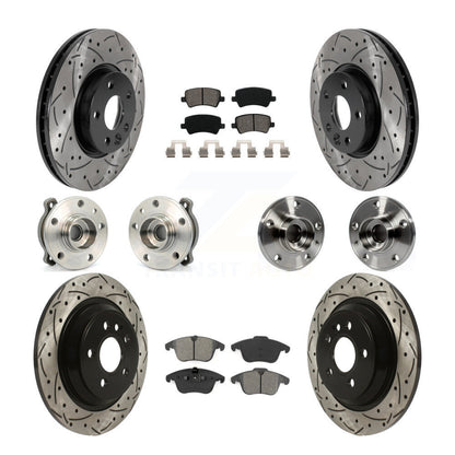 Hub Bearing Coated Brake Rotor Pad Front Rear Kit (10Pc) For 13-14 Volvo S60 AWD