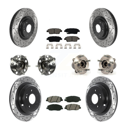 Hub Bearing Coat Brake Rotor Pads Front Rear Kit (10Pc) For Hyundai Genesis 3.8L
