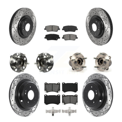 Hub Bearing Coat Brake Rotor Pads Front Rear Kit (10Pc) For Hyundai Genesis 4.6L
