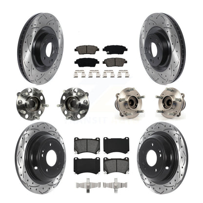Hub Bearing Coat Brake Rotor Pads Front Rear Kit (10Pc) For Hyundai Genesis 5.0L