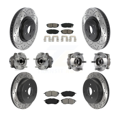 Hub Bearing Coat Brake Rotor Pads Front Rear Kit (10Pc) For Subaru Forester 2.0L
