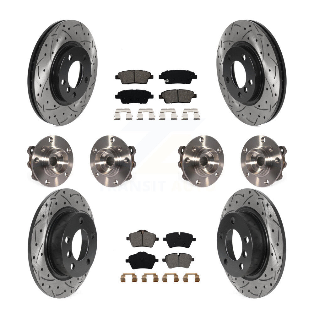 Hub Bearing Coated Brake Rotor Pad Front Rear Kit (10Pc) For Mini Cooper Paceman
