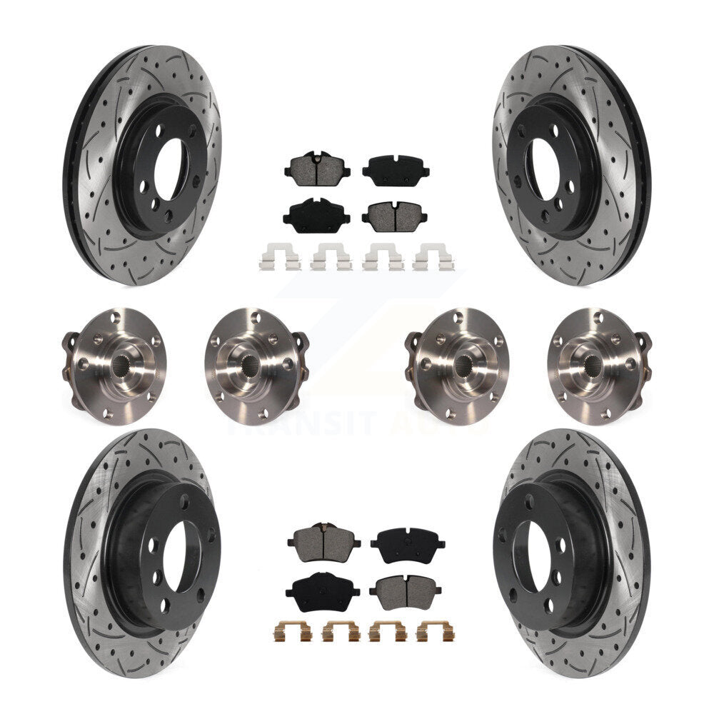 Hub Bearing Coated Brake Rotor Pad Front Rear Kit (10Pc) For Mini Cooper Paceman