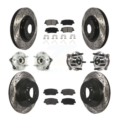 Hub Bearing Coated Brake Rotor Pad Front Rear Kit For Hyundai Santa Fe Sport AWD