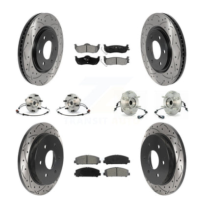 Hub Bearing Coated Disc Brake Rotor Pads Front Rear Kit (10Pc) For INFINITI QX56