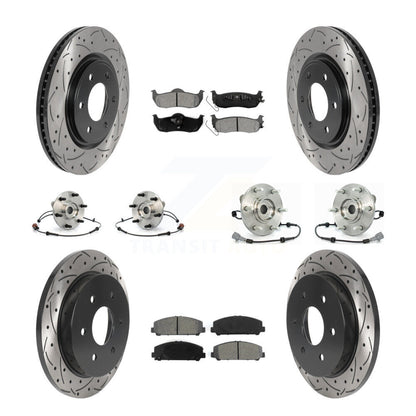 Hub Bearing Coated Brake Rotor Pads Front Rear Kit (10Pc) For Nissan Armada QX56