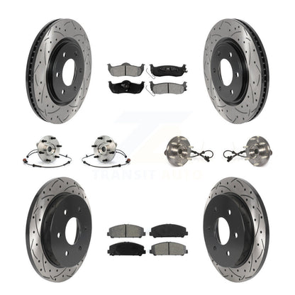 Hub Bearing Coated Disc Brake Rotor Pads Front Rear Kit (10Pc) For Nissan Armada