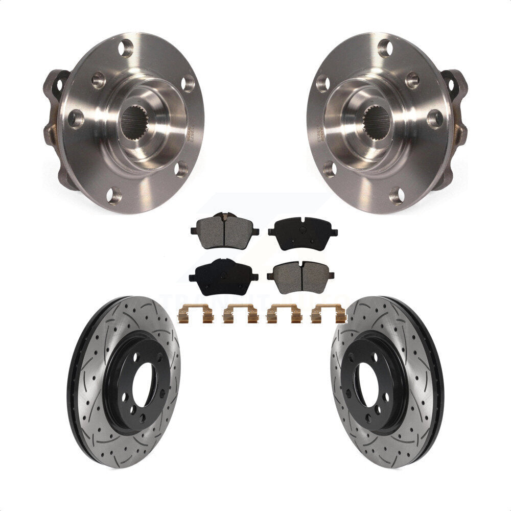 Hub Bearing Coat Drill Slot Brake Rotor Pad Front Kit For Mini Cooper Countryman