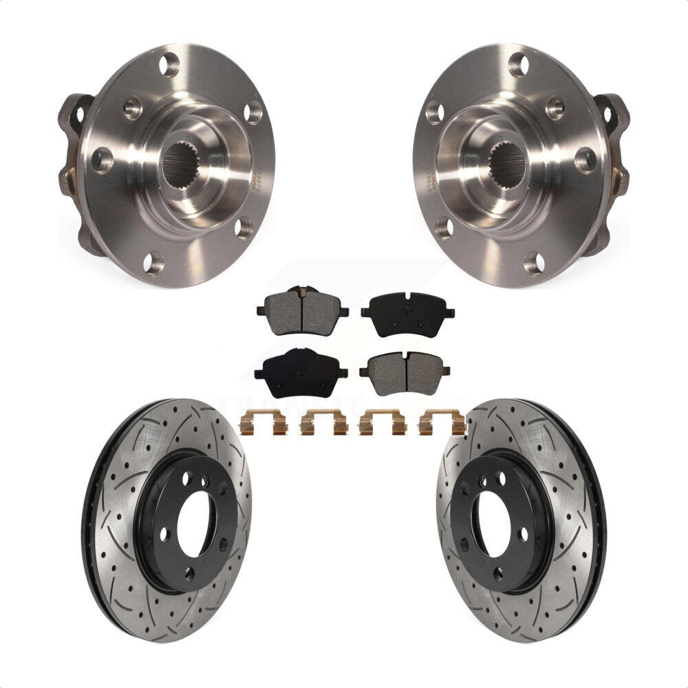 Hub Bearing Coat Drill Slot Brake Rotor Pad Front Kit For Mini Cooper Countryman