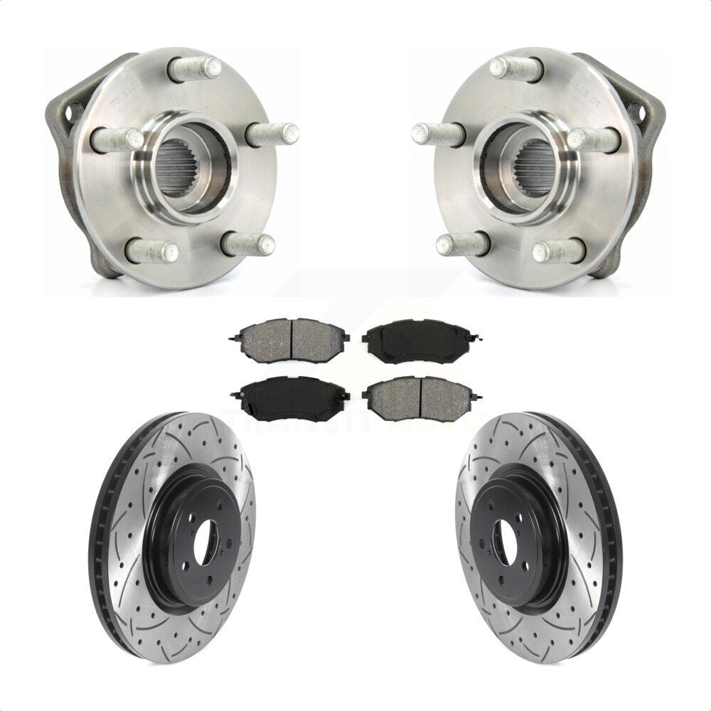 Hub Bearing Coat Drill Slot Brake Rotor Pads Front Kit For Subaru Outback Legacy