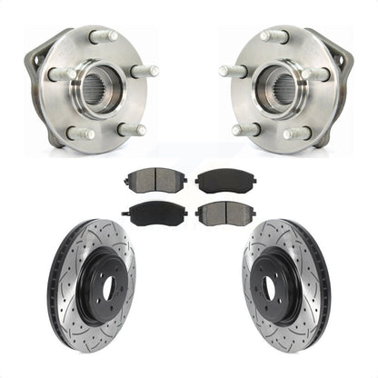 Hub Bearing Assembly Coat Drill Slot Brake Rotor Pad Front Kit For Subaru Legacy