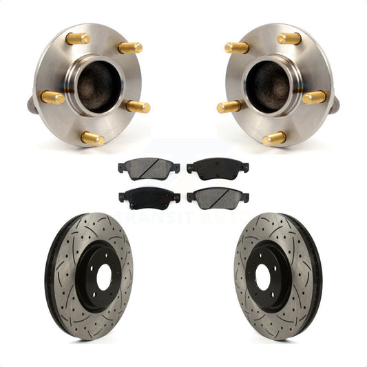 Hub Bearing Assembly Coat Drill Slot Brake Rotor Pads Front Kit For INFINITI G35