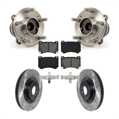 Hub Bearing Coat Drill Slot Brake Rotor Pads Front Kit For Hyundai Genesis Equus