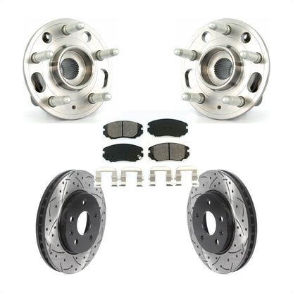 Hub Bearing Coat Drill Slot Brake Rotor Pad Front Kit For Chevrolet Malibu Buick