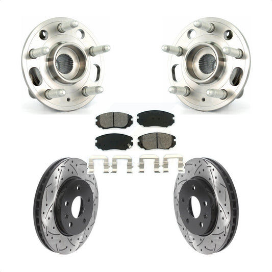Hub Bearing Coat Drill Slot Brake Rotor Pad Front Kit For Chevrolet Malibu Buick