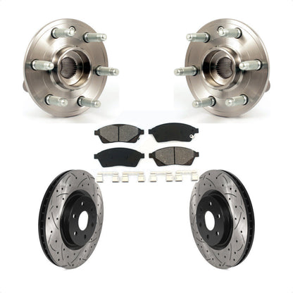 Hub Bearing Coat Drill Slot Brake Rotor Pad Front Kit For Cadillac SRX Saab 9-4X