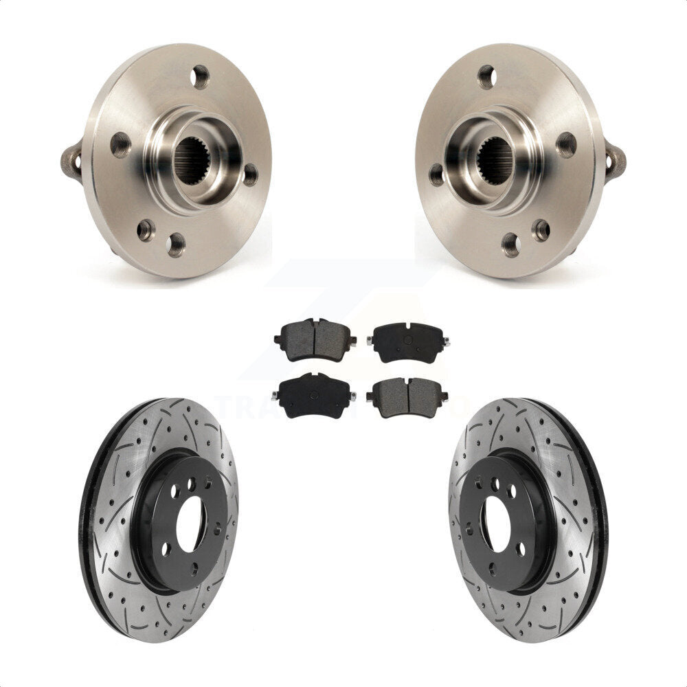 Hub Bearing Coat Drill Slot Brake Rotor Pads Front Kit For 2015 Mini Cooper 1.6L