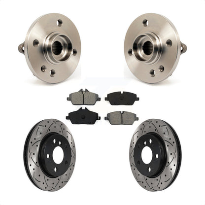 Hub Bearing Drill Slot Brake Rotor Pads Front Kit For 2014-2015 Mini Cooper 1.6L