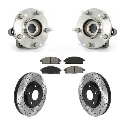 Hub Bearing Coat Drill Slot Brake Rotor Pad Front Kit For 2004-2009 Nissan Quest
