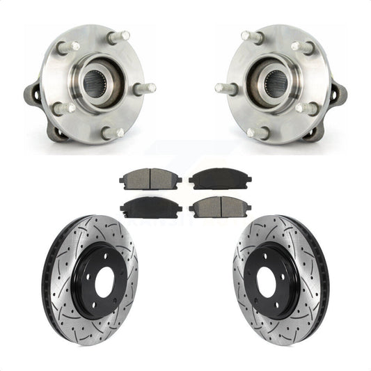 Hub Bearing Coat Drill Slot Brake Rotor Pad Front Kit For 2004-2009 Nissan Quest
