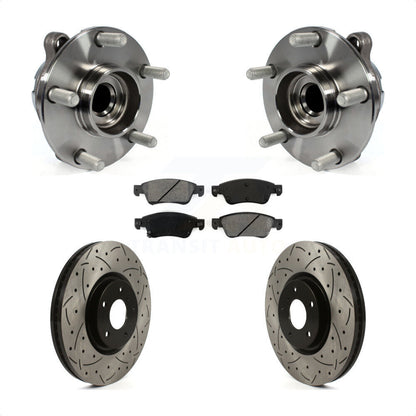 Hub Bearing Coated Drill Slot Brake Rotor Pad Front Kit For INFINITI G37 G35 Q60