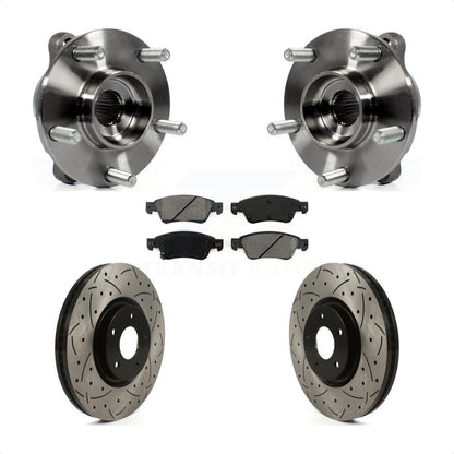 Hub Bearing Assembly Drilled Slot Brake Rotor Pad Front Kit For INFINITI G35 Q60