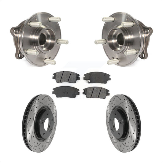 Hub Bearing Assembly Coat Drill Slot Brake Rotor Pads Front Kit For Kia Sportage