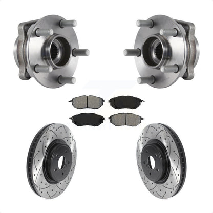 Hub Bearing Coated Drill Slot Brake Rotor Pad Front Kit For Subaru Forester 2.0L