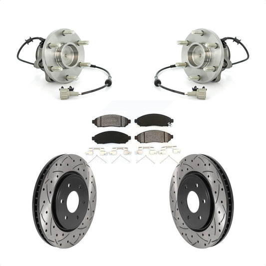 Hub Bearing Drill Slot Brake Rotor Pads Front Kit For Nissan Frontier Pathfinder