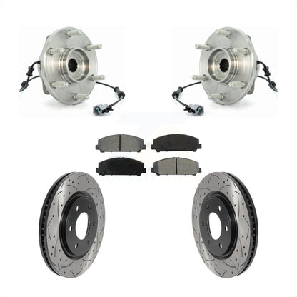 Hub Bearing Drill Slot Brake Rotor Pad Front Kit For 07 INFINITI QX56 From 04