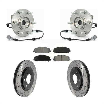 Hub Bearing Drilled Slot Brake Rotor Pads Front Kit For Nissan TITAN Armada QX56