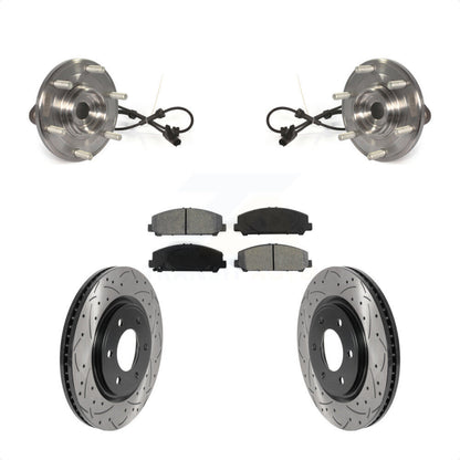 Hub Bearing Coated Drill Slot Brake Rotor Pads Front Kit For Nissan TITAN Armada