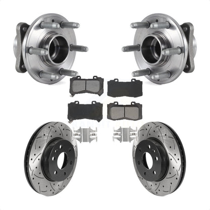 Hub Bearing Drill Slot Brake Rotor Pads Front Kit For Chevrolet Colorado GMC 4WD