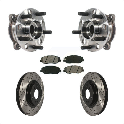 Hub Bearing Drilled Slot Brake Rotor Pads Front Kit For Hyundai Santa Fe XL 3.3L